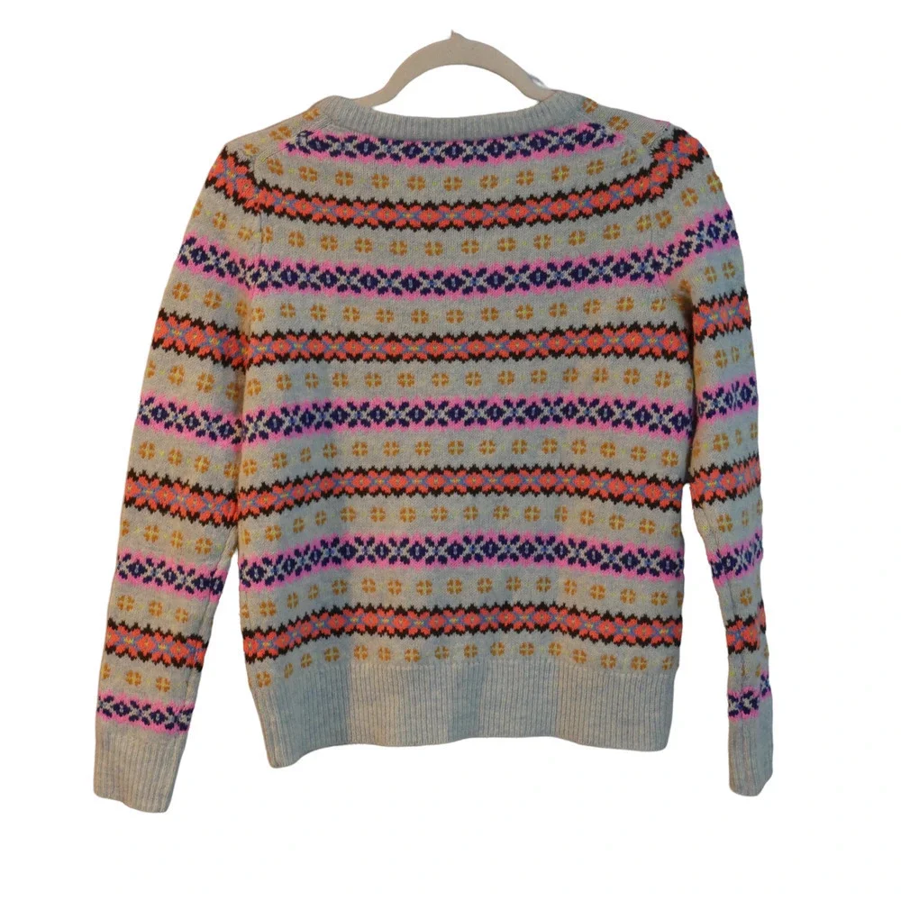 J. Crew Fair Isle Lambswool Multicolor Sweater Size XS
